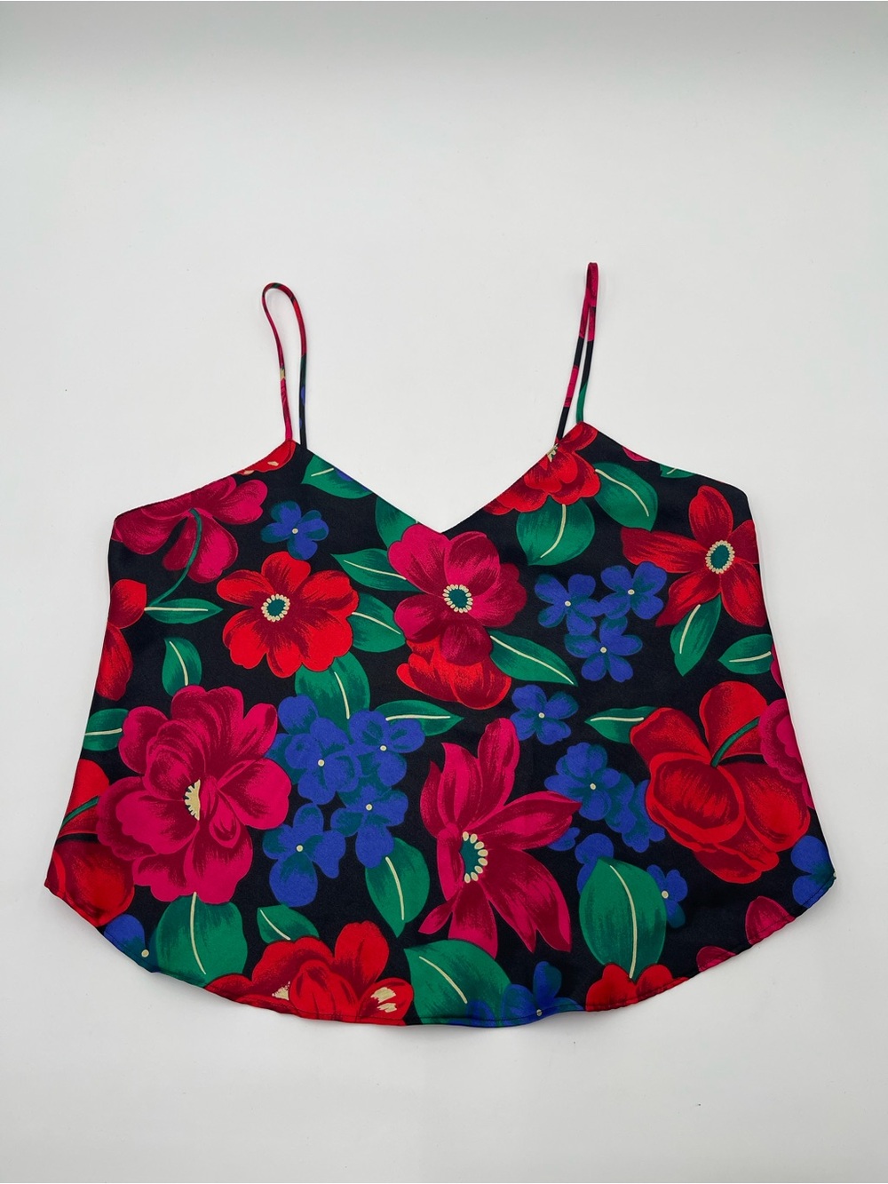 Vtg Satin Silky Camisole Womens Sz Small Floral Pajamas Tank Top - Picture 5 of 9